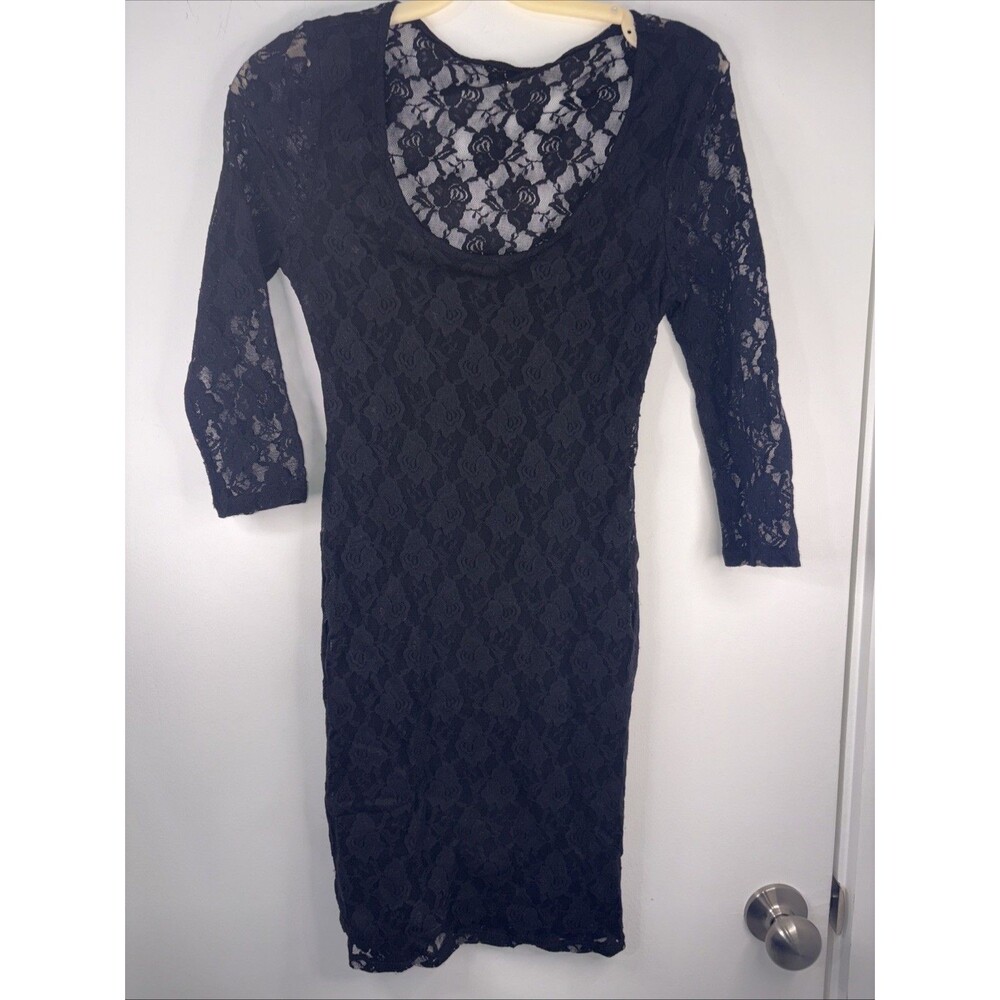 Guess Marciano Black Lace Bodycon Dress Womens Small Party Whimsygoth Sexy